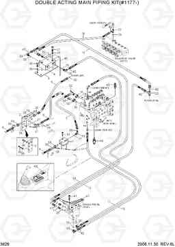 3626 DOUBLE ACTING MAIN PIPING KIT(#1177-) R290LC-7, Hyundai