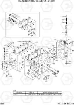 4050 MAIN CONTROL VALVE(1/5, -#1171) R290LC-7, Hyundai