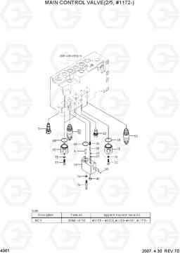 4061 MAIN CONTROL VALVE(2/5, #1172-) R290LC-7, Hyundai