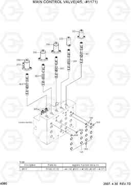 4080 MAIN CONTROL VALVE(4/5, -#1171) R290LC-7, Hyundai