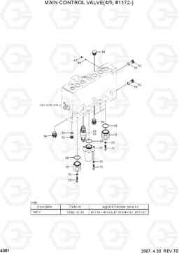 4081 MAIN CONTROL VALVE(4/5, #1172-) R290LC-7, Hyundai