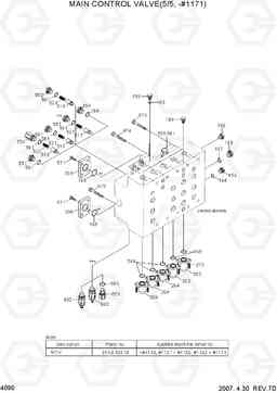 4090 MAIN CONTROL VALVE(5/5, -#1171) R290LC-7, Hyundai