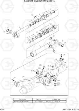 4200 BUCKET CYLINDER(-#1621) R290LC-7, Hyundai