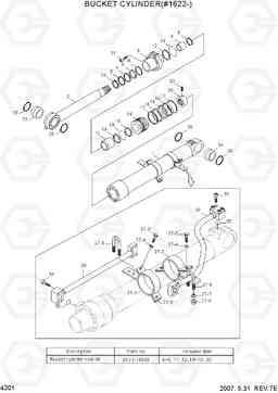 4201 BUCKET CYLINDER(#1622-) R290LC-7, Hyundai