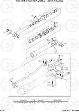 4205 BUCKET CYLINDER(#0024-, LONG REACH) R290LC-7, Hyundai