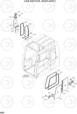 6060 CAB ASSY(5/6, SASH ASSY) R290LC-7, Hyundai