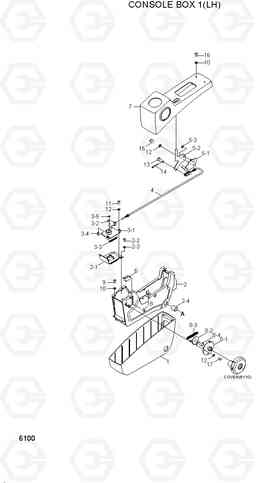 6100 CONSOLE BOX 1(LH) R290LC-7, Hyundai