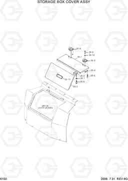 6150 STORAGE BOX COVER ASSY R290LC-7, Hyundai