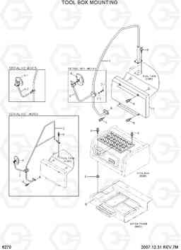 6270 TOOL BOX MOUNTING R290LC-7, Hyundai