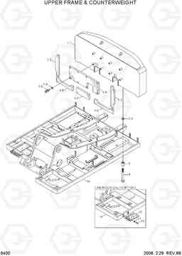 6400 UPPER FRAME & COUNTERWEIGHT R290LC-7, Hyundai