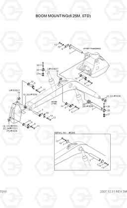 7010 BOOM MOUNTING(6.25M, STD) R290LC-7, Hyundai