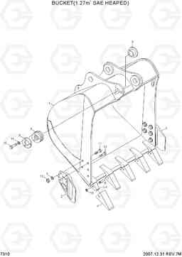 7310 BUCKET(1.27M3 SAE HEAPED, STD) R290LC-7, Hyundai