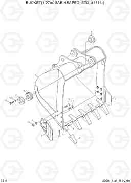 7311 BUCKET(1.27M3 SAE HEAPED, STD, #1811-) R290LC-7, Hyundai