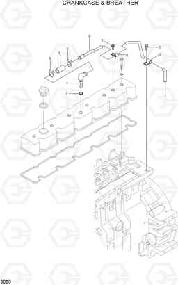 9080 CRANKCASE & BREATHER(-#0111) R290LC-7, Hyundai