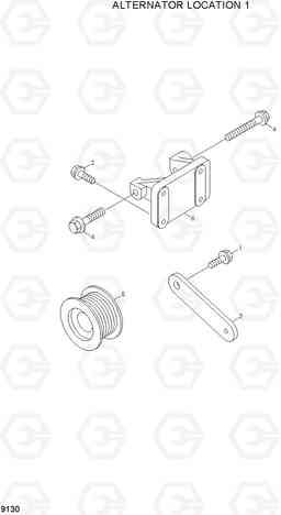 9130 ALTERNATOR LOCATION 1(-#0111) R290LC-7, Hyundai