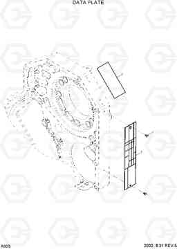 A005 DATA PLATE(#0112-) R290LC-7, Hyundai