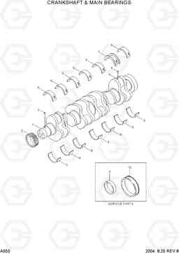 A050 CRANKSHAFT & MAIN BEARINGS(#0112-) R290LC-7, Hyundai