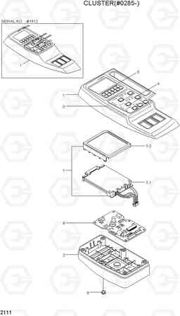 2111 CLUSTER(#0285-) R290LC-7A, Hyundai