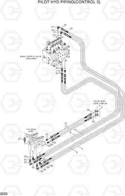 3220 PILOT HYD PIPING(CONTROL 3) R290LC-7A, Hyundai