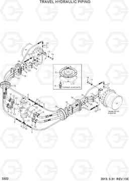 3300 TRAVEL HYDRAULIC PIPING(TYPE 1) R290LC-7A, Hyundai