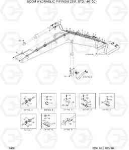 3400 BOOM HYDRAULIC PIPING(6.25M,STD,-#0100) R290LC-7A, Hyundai