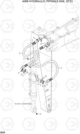 3500 ARM HYDRAULIC PIPING(3.05M, STD) R290LC-7A, Hyundai