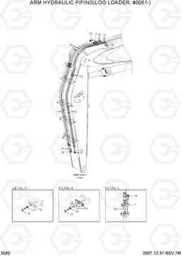 3560 ARM HYDRAULIC PIPING(LOG LOADER, #0061-) R290LC-7A, Hyundai
