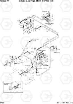 3720 SINGLE ACTING MAIN PIPING KIT R290LC-7A, Hyundai