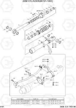 4191 ARM CYLINDER(#0101-1063) R290LC-7A, Hyundai