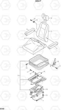 6140 SEAT(SUSPENSION) R290LC-7A, Hyundai