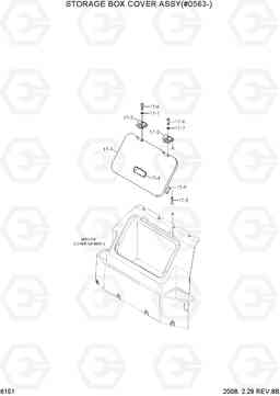 6151 STORAGE BOX COVER ASSY(#0563-) R290LC-7A, Hyundai