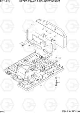 6400 UPPER FRAME & COUNTERWEIGHT R290LC-7A, Hyundai