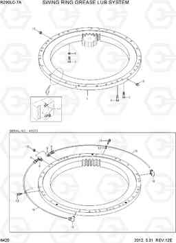 6420 SWING RING GREASE LUB SYSTEM R290LC-7A, Hyundai