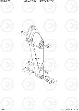 7280 ARM(2.50M, HEAVY DUTY) R290LC-7A, Hyundai