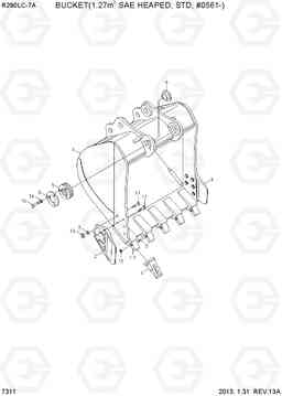 7311 BUCKET(1.27M3 SAE HEAPED, STD, #0561-) R290LC-7A, Hyundai