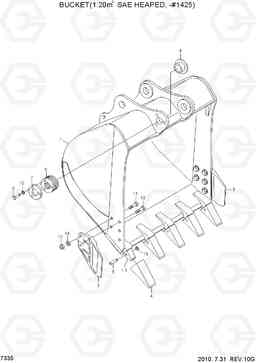 7335 BUCKET(1.20M3 SAE HEAPED, -#1425) R290LC-7A, Hyundai