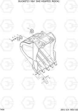 7430 BUCKET(1.16M3 SAE HEAPED, ROCK) R290LC-7A, Hyundai