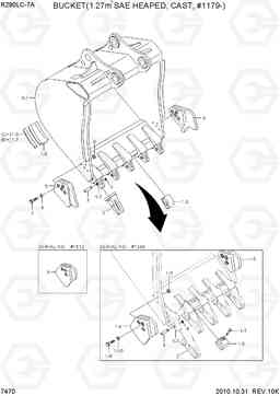 7470 BUCKET(1.27M3 SAE HEAPED, CAST, #1179-) R290LC-7A, Hyundai