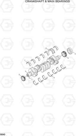 9040 CRANKSHAFT & MAIN BEARINGS R290LC-7A, Hyundai