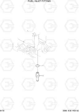 9170 FUEL INLET FITTING R290LC-7A, Hyundai