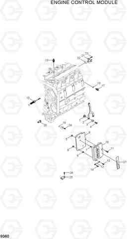 9360 ENGINE CONTROL MODULE R290LC-7A, Hyundai