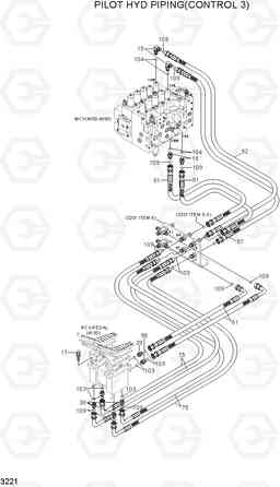 3221 PILOT HYD PIPING(CONTROL 3) R290LC7H, Hyundai