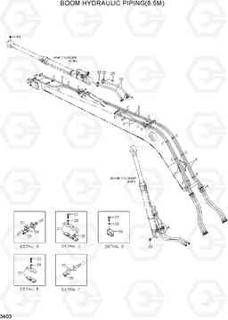 3403 BOOM HYDRAULIC PIPING(8.5M) R290LC7H, Hyundai