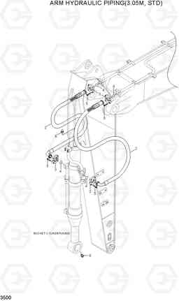 3500 ARM HYDRAULIC PIPING(3.05M, STD) R290LC7H, Hyundai