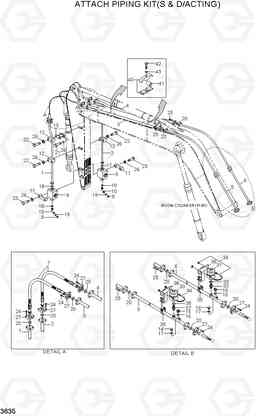 3635 ATTACH PIPING KIT(S & D/ACTING) R290LC7H, Hyundai