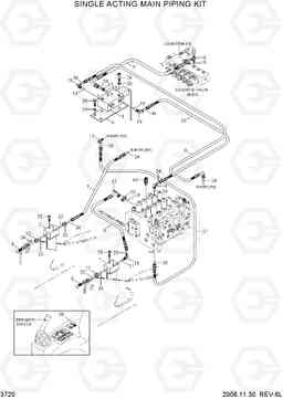 3720 SINGLE ACTING MAIN PIPING KIT R290LC7H, Hyundai