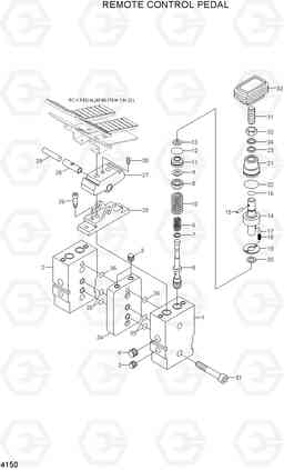 4150 REMOTE CONTROL PEDAL R290LC7H, Hyundai