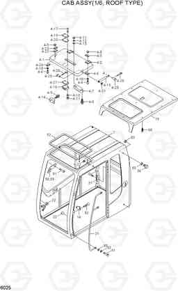 6025 CAB ASSY(1/6, ROOF TYPE) R290LC7H, Hyundai