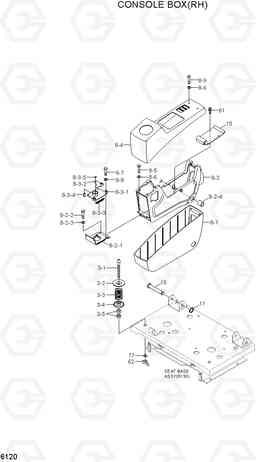6120 CONSOLE BOX(RH) R290LC7H, Hyundai