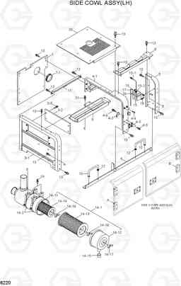 6220 SIDE COWL ASSY(LH) R290LC7H, Hyundai